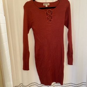 Rust body con dress